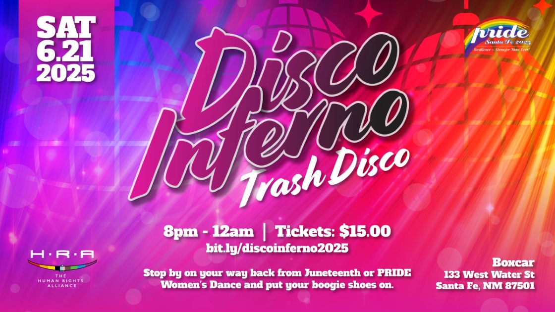 Disco Inferno event in Santa Fe NM for gay pride EDM music
