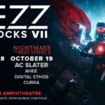 Promo flyer tickets to REZZ at Red Rocks 2025.