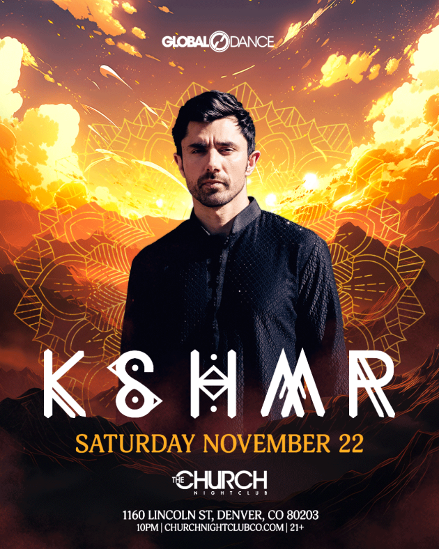 EDM DJ / artist KSHMR, in Denver 2025 at the Church Nightclub.