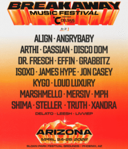 Breakaway Music Festival 2026 in Arizona ft. Marshmello.