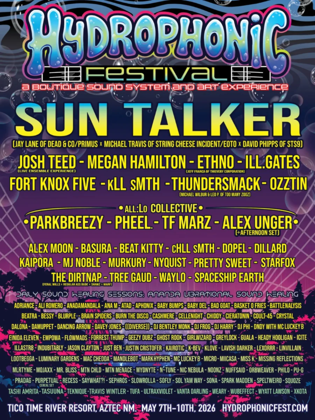 Hydrophonic Festival artist lineup flyer