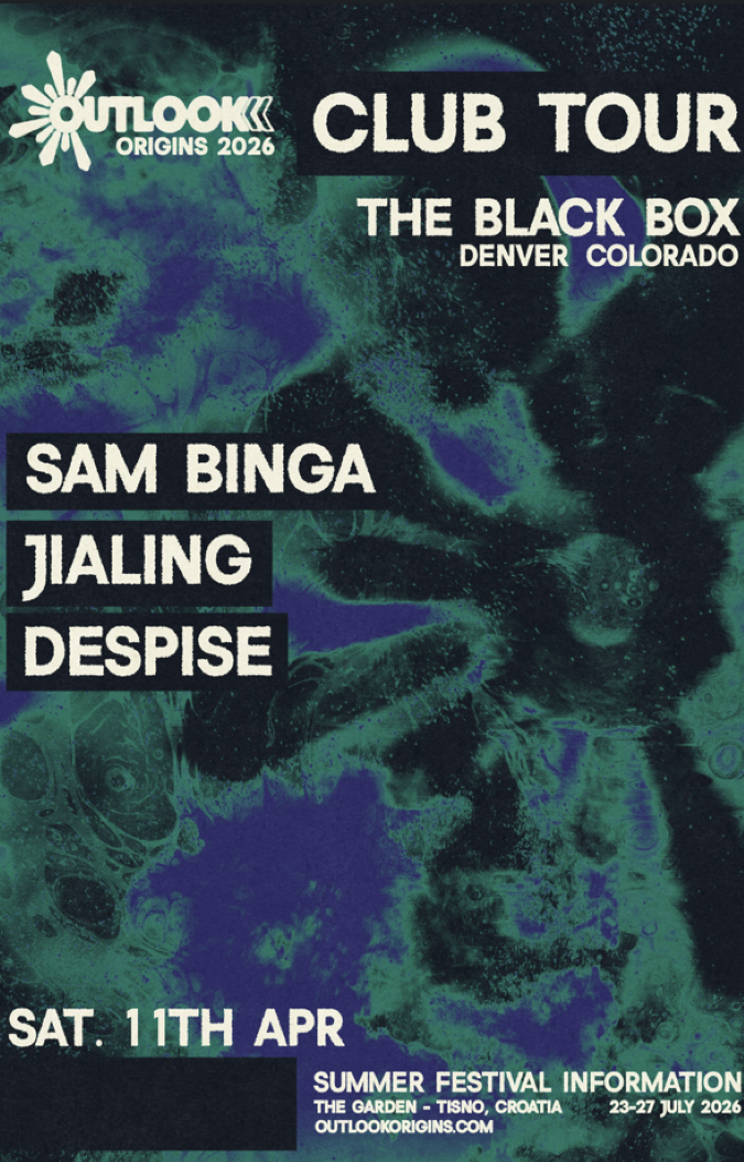 Sam Binga at the intimate Black Box in Denver (2026 promo flyer)